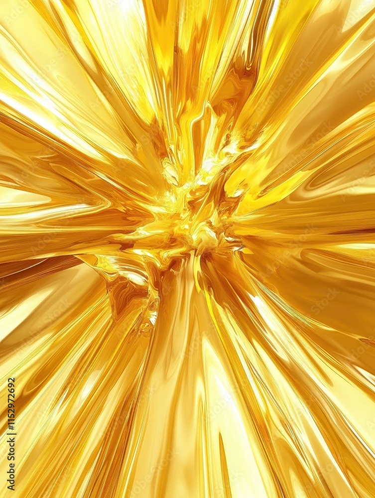 Poster dynamic golden abstract burst digital art colorful design vibrant environment close-up view modern a