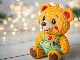 Adorable Hand-Drawn Bear Toy: Cute Kids Graphic Tee Print Design