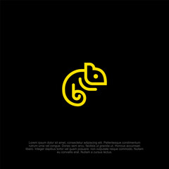 Obraz premium A bold and striking chameleon logo design, featuring dynamic lines and modern aesthetics to create a unique and adaptable brand identity