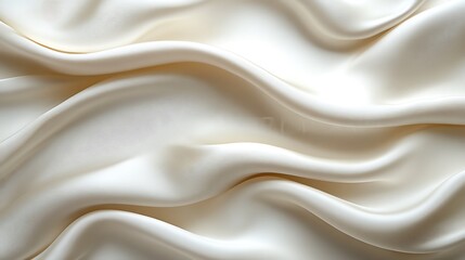 Obraz premium Creamy White Silk Fabric Draped in Soft Waves