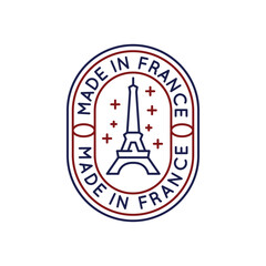 Simple Logo with Eiffel Tower made in France icon. Simple Logo with Eiffel Tower icon for social media, app, and web design. Vector illustration