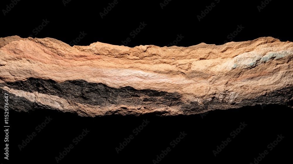 Poster sedimentary rock sample displaying layered textures