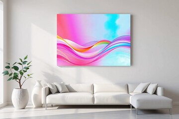 Frame mockup, Living room wall poster mockup. Interior mockup with house background. Modern interior design.	
