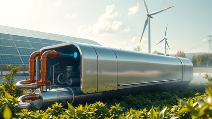 Clean hydrogen fuel cells power a sustainable future.