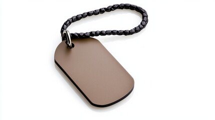 Fototapeta premium Blank Military Metal Identification Tag Hanging on Chain
