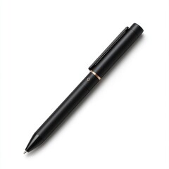 Sleek Black Pen on White Background Ideal for Writing and Office Use, Showcasing a Modern Design and Elegant Features for Professional Settings