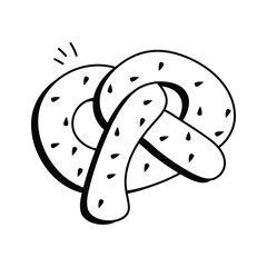 Salted pretzel icon showcasing its classic twisted shape