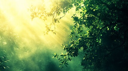 Lush Greenery with Natural Light and Textures