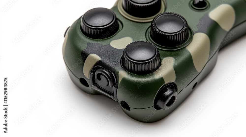 Aufkleber camouflage game controller with buttons and joystick for interactive digital entertainment