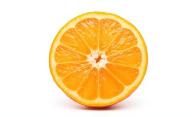 Freshly cut orange half on white background