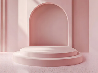 Pink Podium Stage for Product Display