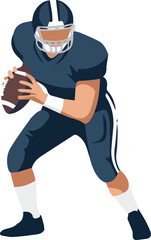 Vector illustration of an American football player
