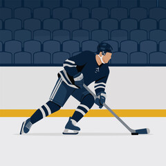 Obraz premium Vector illustration of an ice hockey player