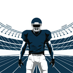 Vector illustration of an American football player