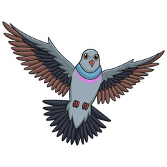Cartoon pigeon flying