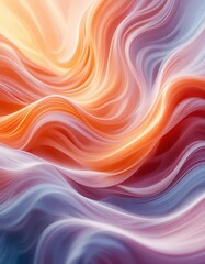 Obraz premium Abstract Swirling Orange Purple and White Waves