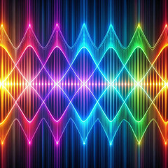 Fototapeta premium A vibrant, colorful electrical sound wave with blended
