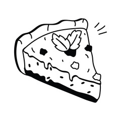 Take a look at this amazing icon of quiche slice in trendy style