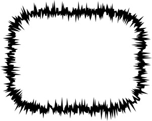 Hand drawn brush frames icon . Vintage doodle sketch picture frame. Blank black cadre sketches painted by hands flat line vector  isolated on transparent background. decorative elements.