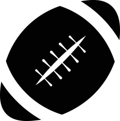 Rugby sport ball icon . line and flat glyph version, outline and filled vector sign. American football ball linear pictogram. Symbol, logo  isolated on transparent background.