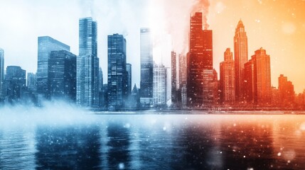 Obraz premium Urban Skyline in High Contrast Light Settings