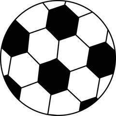 Soccer ball or football flat and line icon . Black vector  isolated on transparent background. Game symbol for sports apps and websites. Football outline variation design element.