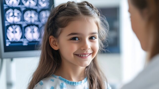 Pediatric Neurologist evaluating treating neurological disorders in children with specialized diagnostic tools