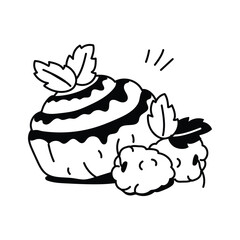 Take a look at this amazing icon of cinnamon roll in modern style