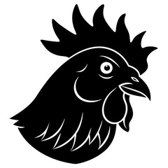 Chicken Head Silhouette vector illustration