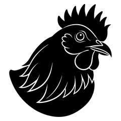 Chicken Head Silhouette vector illustration