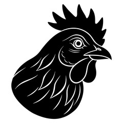 Chicken Head Silhouette vector illustration