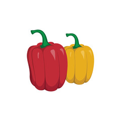 Colorful Vector Illustration of Fresh Bell Peppers