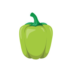 Fresh Green Bell Pepper in Natural Light