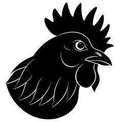 Fototapeta premium Chicken Head Silhouette vector illustration