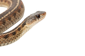 Fototapeta premium Snake with Detailed Scale Texture Placed on Left Side of White Background