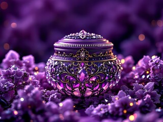 Obraz premium Elegant purple cosmetic jar.