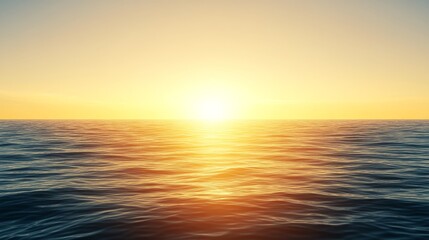 Fototapeta premium Serene Sunset Over Calm Ocean Waterscape