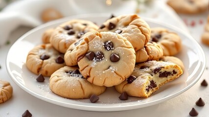Festive Christmas cookies, a delightful treat, on a pristine white plate.
