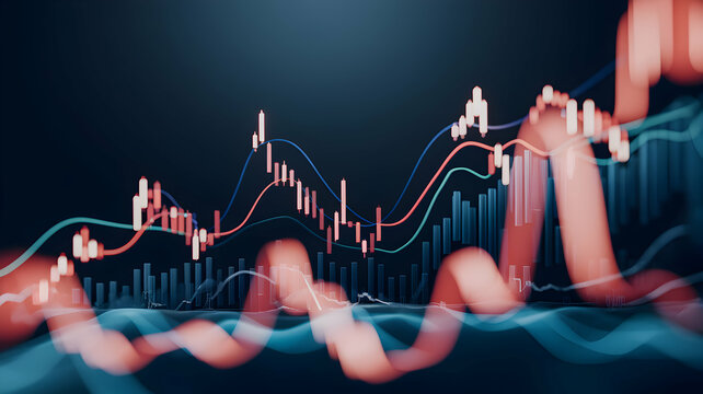 Abstract stock market data visualization.