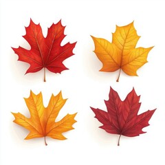 Obraz premium Colorful autumn leaves displaying vibrant red and yellow hues, an ideal seasonal decoration.