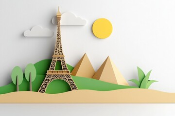 Tower & Pyramids Paper Cutout - Minimalism