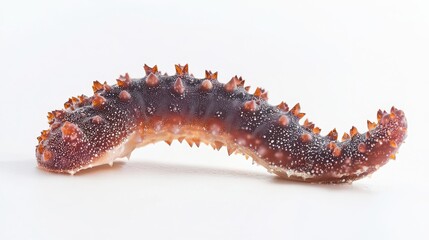 Colorful Sea Cucumber with Unique Texture and Shape on White Background