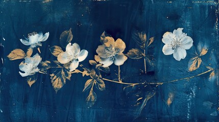 a cyanotype with gold depicting the beauty of food