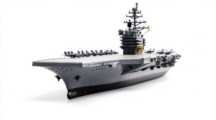 Powerful Military Aircraft Carrier Warship Dominates the Open Sea