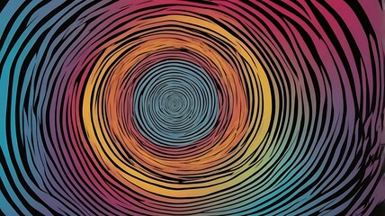 Fototapeta premium Abstract Colorful Concentric Circles Design