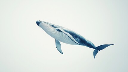 Obraz premium Majestic Humpback Whale Swimming Gracefully in Clear Ocean Waters