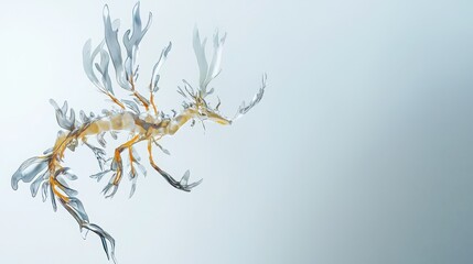 Exquisite Illustration of Sea Dragon Surrounded by Seaweeds