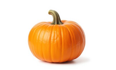 Vibrant orange pumpkin on white background