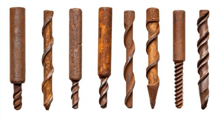 Assorted Metal Drill Bits and Screwdriver Tips for Industrial and Construction Work