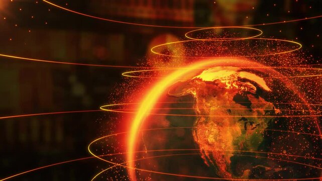 Planet Earth in a virtual environment, technological globalization